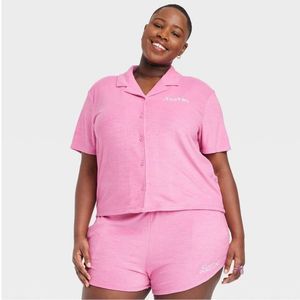 Barbie terry cloth graphic shirt and short set